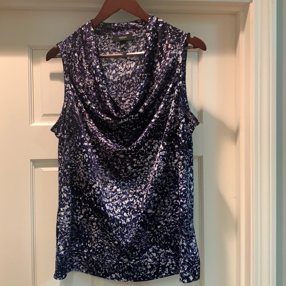 Blue multi cowl neck shell